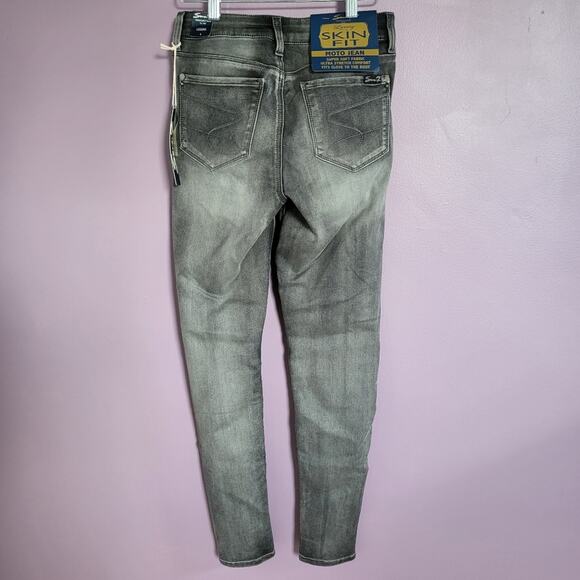 NWT Seven7 Washed Gray Mid Rise Luxury Skin Fit Legging Moto Skinny Jeans - Picture 10 of 16